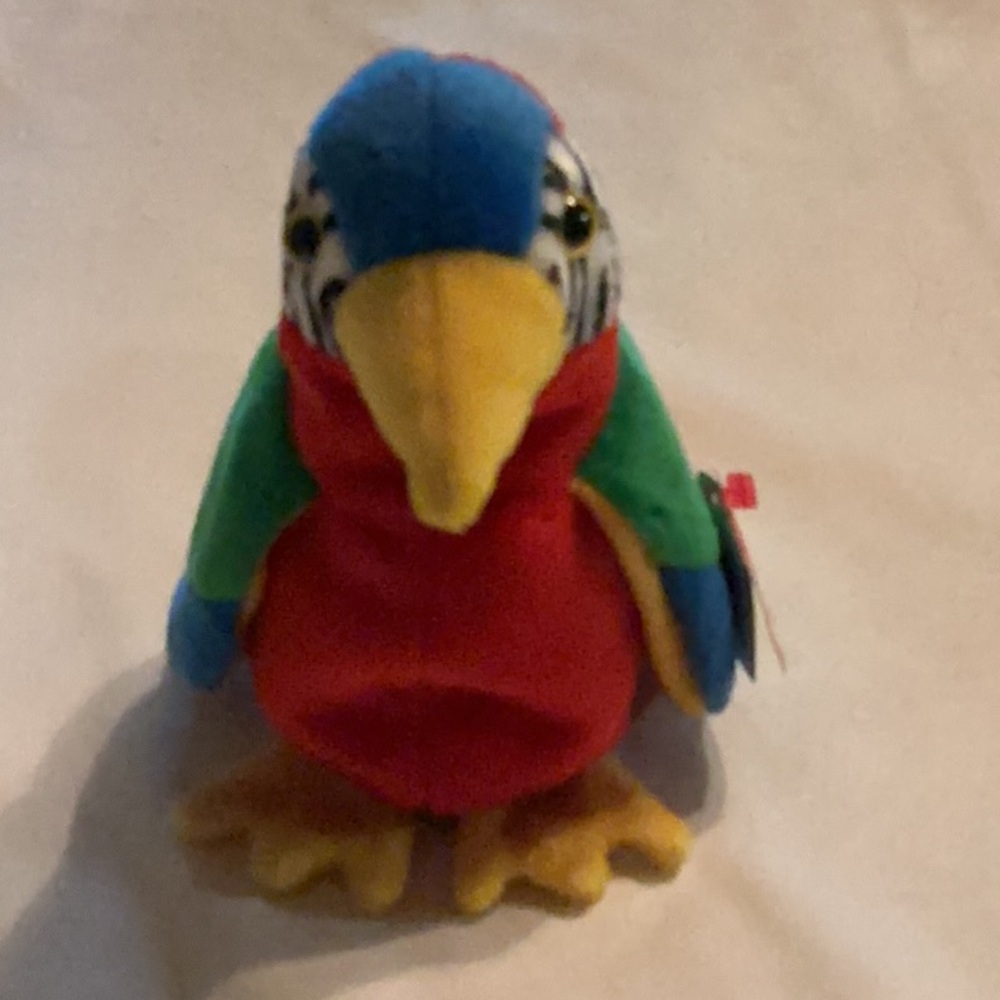 Ty Retired Beanie Baby Jabber Multicolor Parrot Plush - Rare & Collectible - Picture 4 of 10